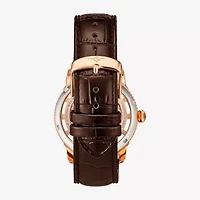 Stuhrling Mens Automatic Brown Leather Strap Watch 3933 4