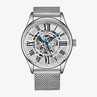 Stuhrling Mens Automatic Silver Tone Stainless Steel Strap Watch 3942m