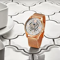 Stuhrling Mens Automatic Rose Goldtone Stainless Steel Strap Watch 3942m 5