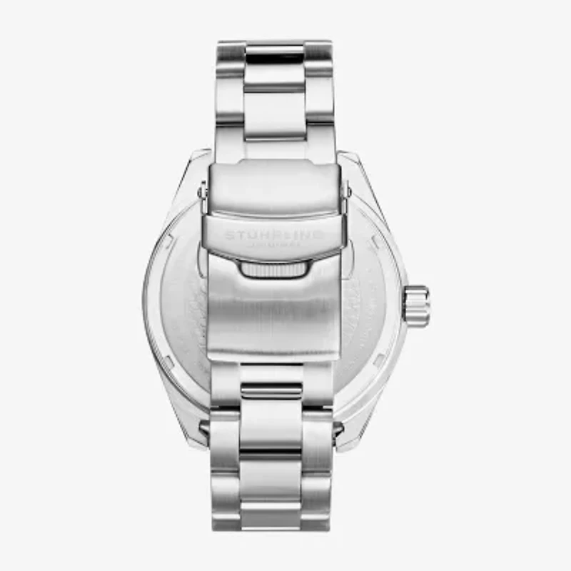 Stuhrling Mens Silver Tone Stainless Steel Bracelet Watch 3953 2