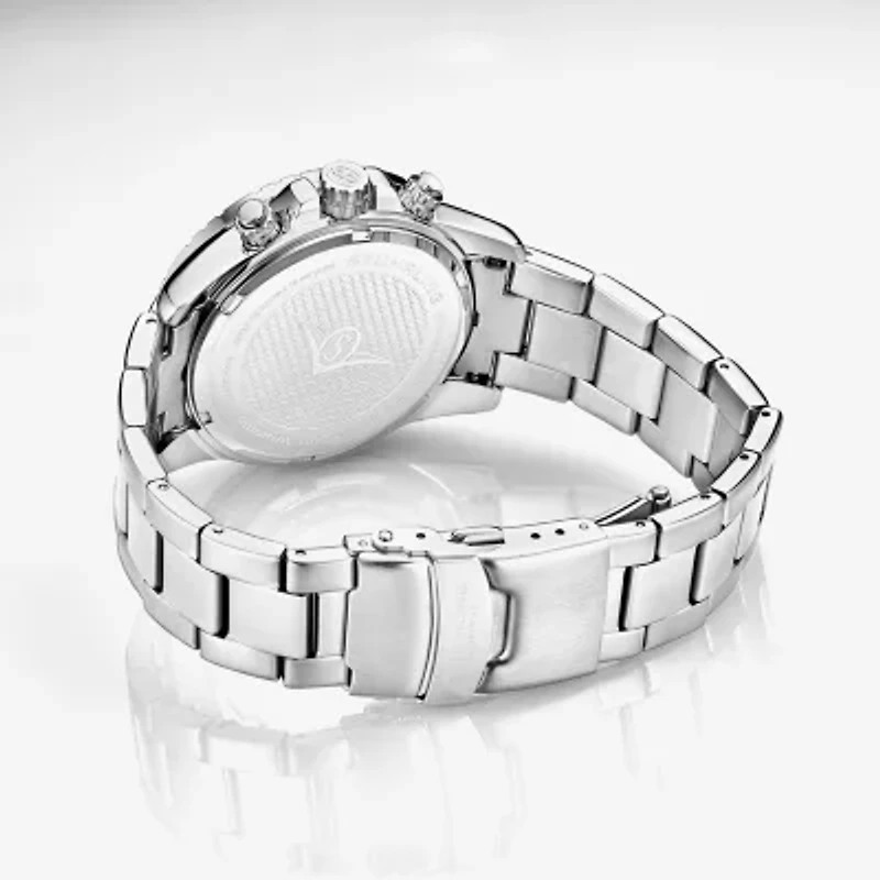 Stuhrling Mens Chronograph Silver Tone Stainless Steel Bracelet Watch 3957