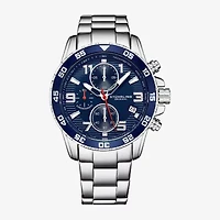 Stuhrling Mens Chronograph Silver Tone Stainless Steel Bracelet Watch 3957