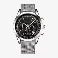 Stuhrling Mens Chronograph Silver Tone Stainless Steel Strap Watch 3975