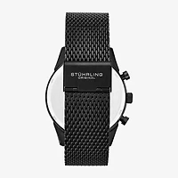 Stuhrling Mens Chronograph Black Stainless Steel Strap Watch 3975 6