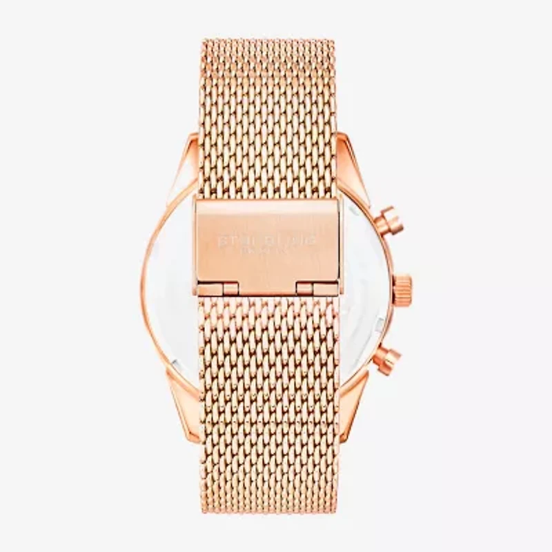 Stuhrling Mens Chronograph Rose Goldtone Stainless Steel Strap Watch 3975 8