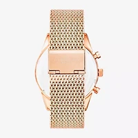 Stuhrling Mens Chronograph Rose Goldtone Stainless Steel Strap Watch 3975 8