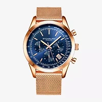 Stuhrling Mens Chronograph Rose Goldtone Stainless Steel Strap Watch 3975 8