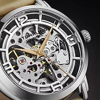 Stuhrling Womens Automatic Yellow Leather Strap Watch 3982 1