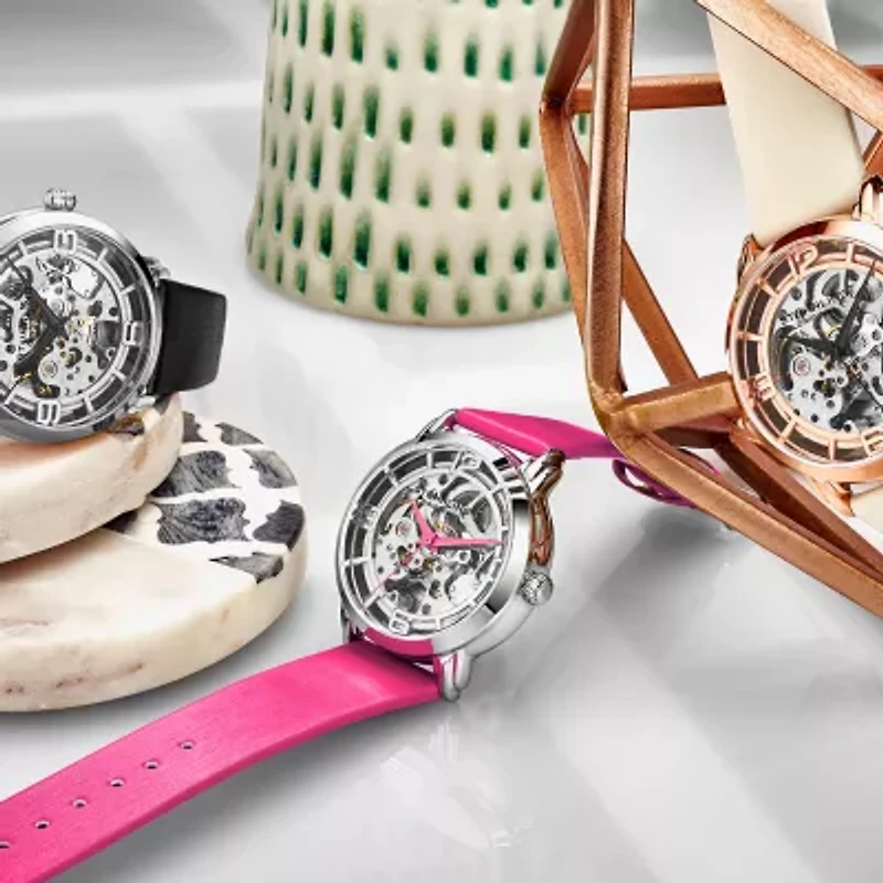 Stuhrling Womens Automatic Leather Strap Watch 3982