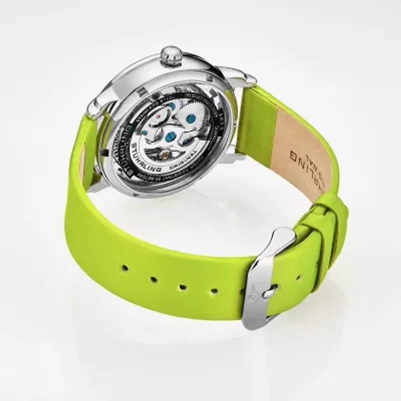 Stuhrling Womens Automatic Leather Strap Watch 3982