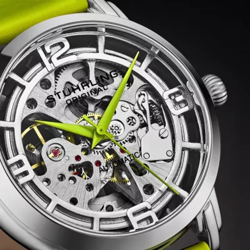 Stuhrling Womens Automatic Leather Strap Watch 3982