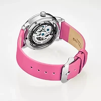 Stuhrling Womens Automatic Pink Leather Strap Watch 3982 3
