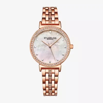 Stuhrling Womens Rose Goldtone Stainless Steel Bracelet Watch 3988