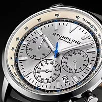 Stuhrling Mens Leather Strap Watch 3986l