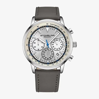 Stuhrling Mens Leather Strap Watch 3986l