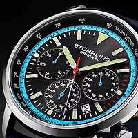 Stuhrling Mens Leather Strap Watch 3986l