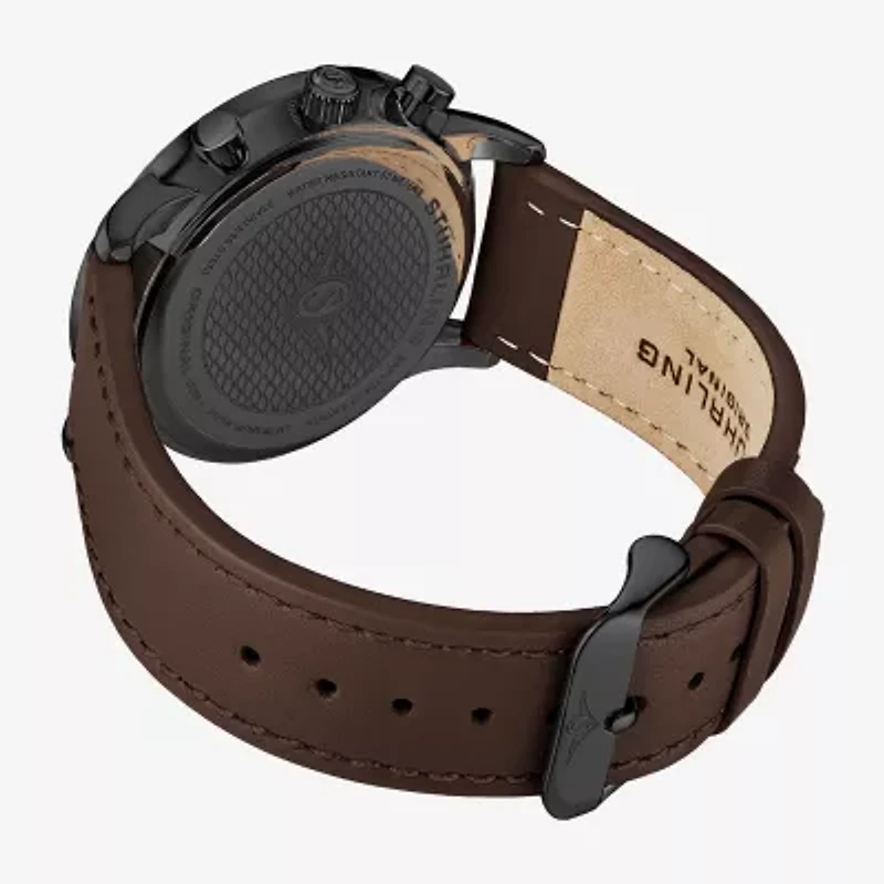 Stuhrling Mens Brown Leather Strap Watch 3986l 5
