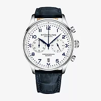 Stuhrling Mens Chronograph Blue Leather Strap Watch 4012