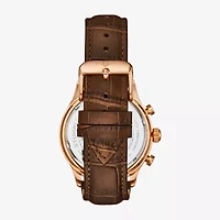 Stuhrling Mens Chronograph Brown Leather Strap Watch 4012 4