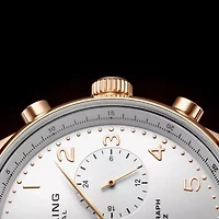 Stuhrling Mens Chronograph Brown Leather Strap Watch 4012 4