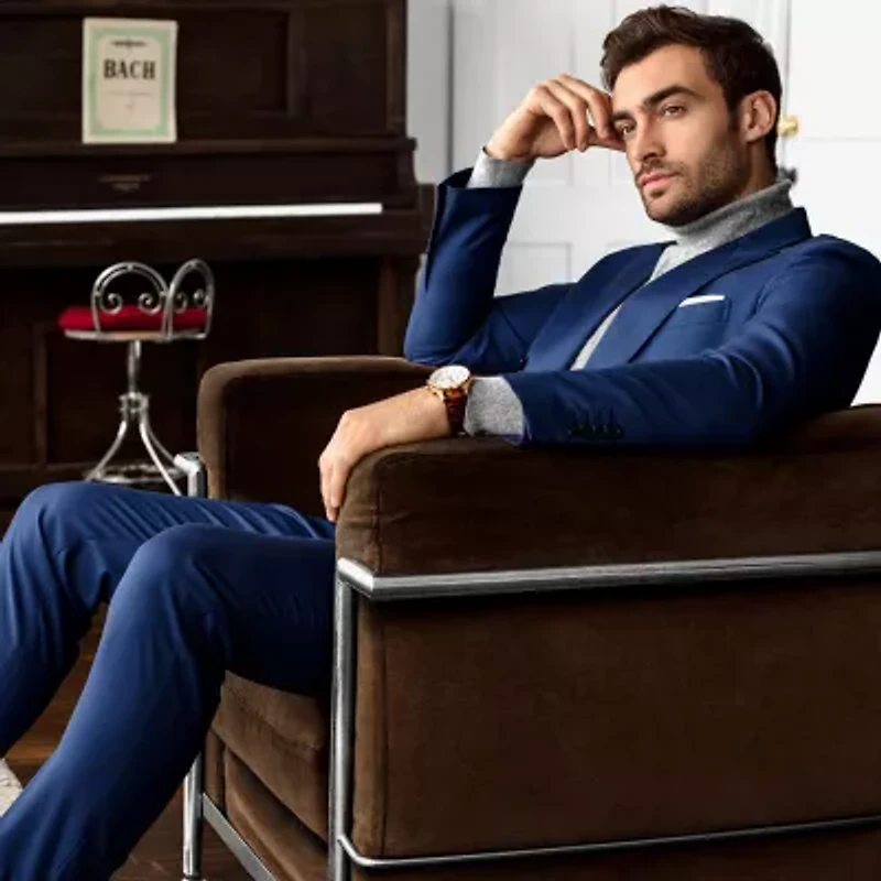 Stuhrling Mens Chronograph Brown Leather Strap Watch 4012 4