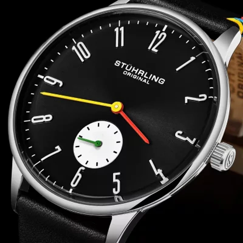 Stuhrling Mens Leather Strap Watch 4026