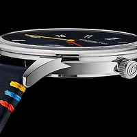 Stuhrling Mens Blue Leather Strap Watch 4026 2