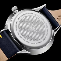 Stuhrling Mens Blue Leather Strap Watch 4026 2
