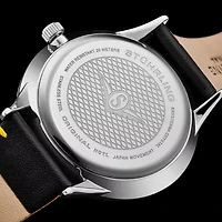 Stuhrling Mens Black Leather Strap Watch 4026 3