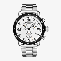 Stuhrling Mens Chronograph Silver Tone Stainless Steel Bracelet Watch 4040