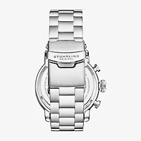 Stuhrling Mens Chronograph Silver Tone Stainless Steel Bracelet Watch 4040 4