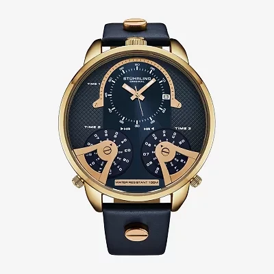 Stuhrling Mens Leather Strap Watch 4051