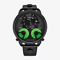 Stuhrling Mens Black Leather Strap Watch 4051 3