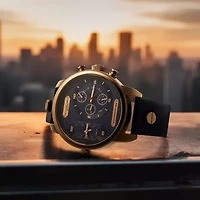 Stuhrling Mens Blue Leather Strap Watch 4052 3