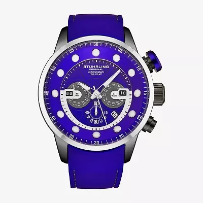 Stuhrling Mens Blue Strap Watch 4053 1