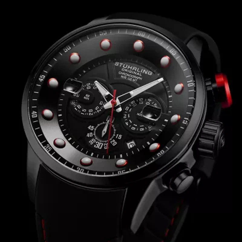 Stuhrling Mens Black Strap Watch 4053 3