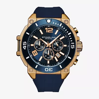 Stuhrling Mens Blue Strap Watch 4054 3