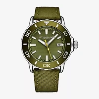 Stuhrling Aquadiver Mens Green Strap Watch 4049 2