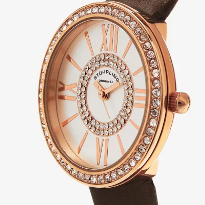 Stuhrling Womens Brown Leather Strap Watch 566 05