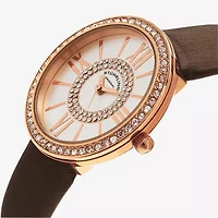 Stuhrling Womens Brown Leather Strap Watch 566 05