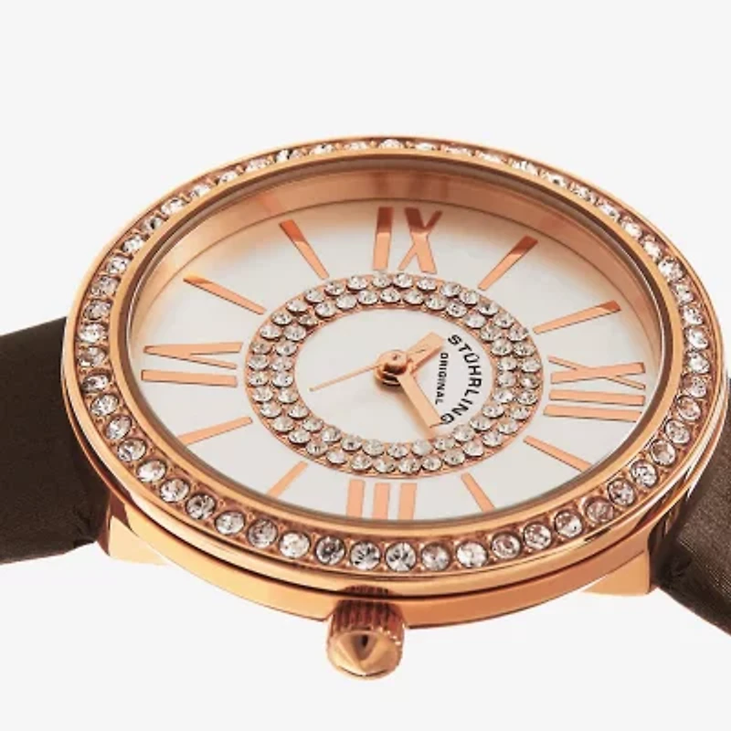 Stuhrling Womens Brown Leather Strap Watch 566 05