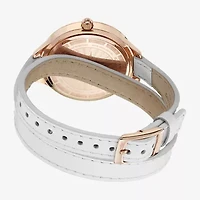 Stuhrling Womens White Leather Strap Watch 568 03