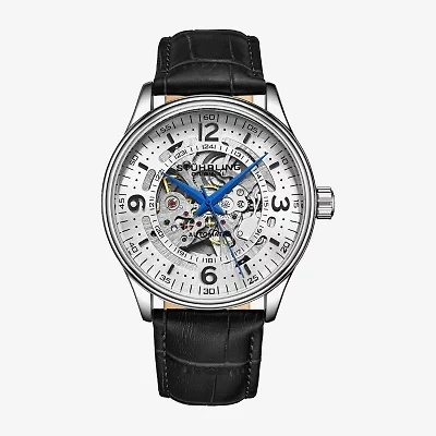 Stuhrling Mens Automatic Leather Strap Watch 3947