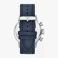 Stuhrling Mens Blue Leather Strap Watch 3956 2