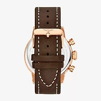 Stuhrling Mens Brown Leather Strap Watch 3956