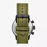 Stuhrling Mens Green Leather Strap Watch 3956 5