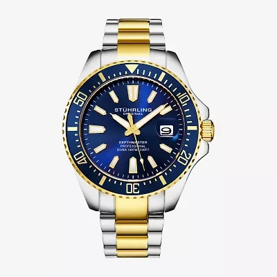 Stuhrling Mens Gold Tone Stainless Steel Bracelet Watch 3950a 5