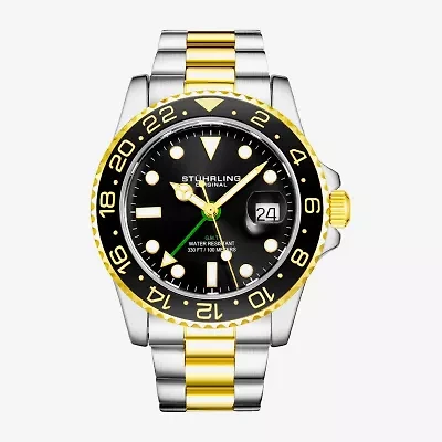 Stuhrling Mens Gold Tone Stainless Steel Bracelet Watch 3965 3