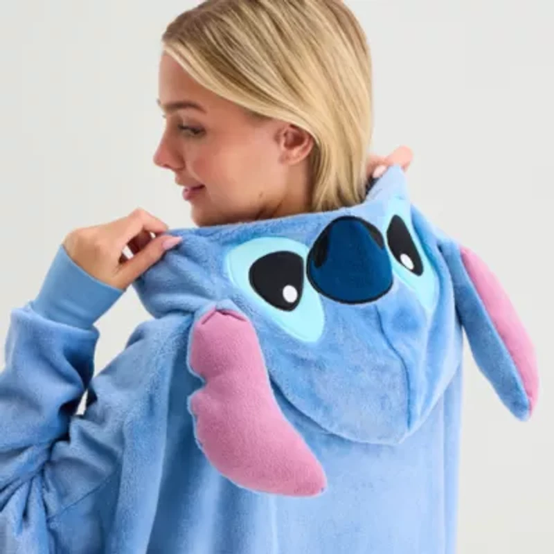 Disney Mjc Womens Lilo & Stitch Hooded Long Sleeve Juniors Nightgown