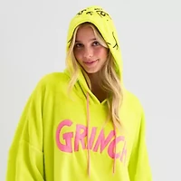 Womens Easy-on + Easy-off Grinch Hooded Short Sleeve Juniors Nightgown